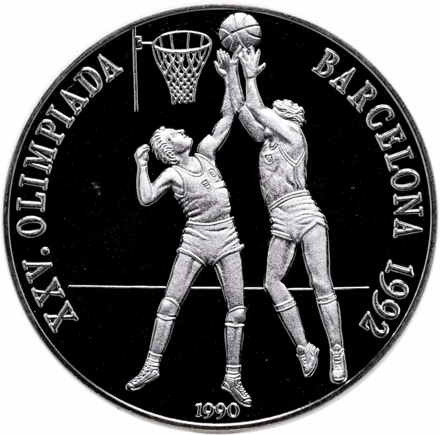 Куба 10 песо (pesos) 1990  XXV летние Олимпийские Игры, Барселона 1992 - Баскетбол