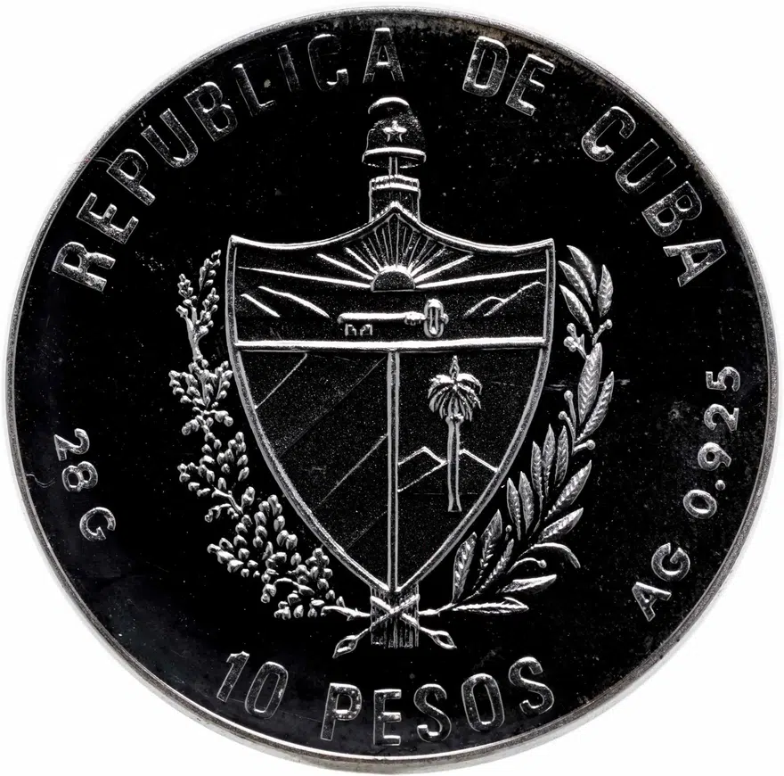 Куба 10 песо (pesos) 1990  XXV летние Олимпийские Игры, Барселона 1992 - Баскетбол, реверс