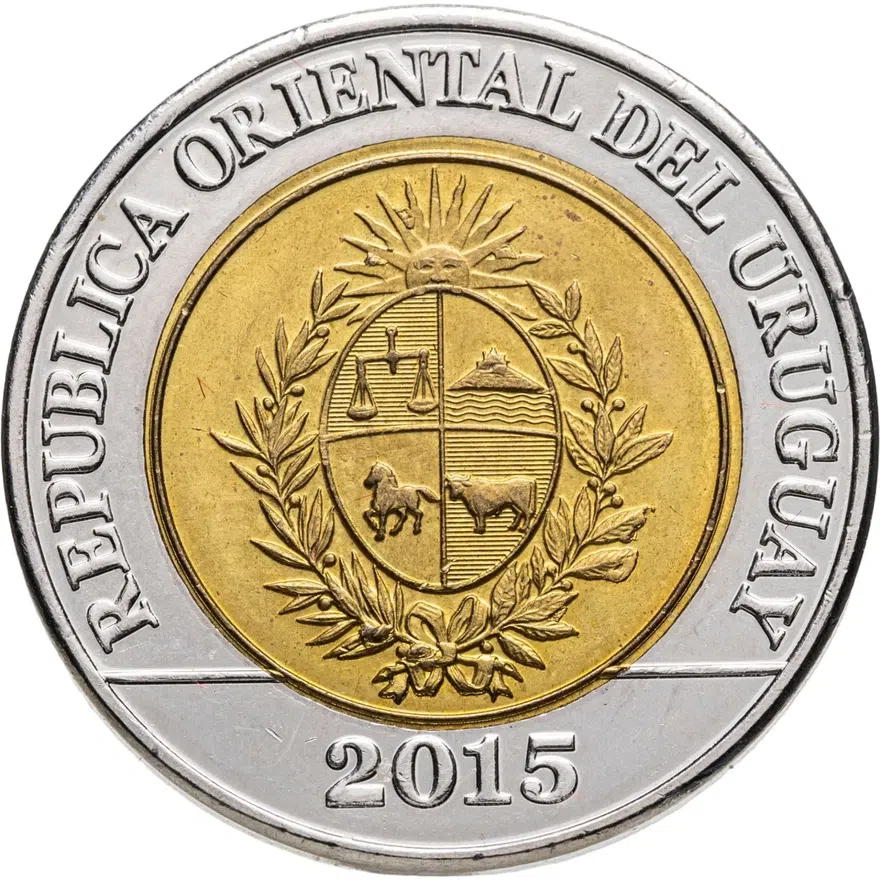 Уругвай 10 песо (pesos) 2015