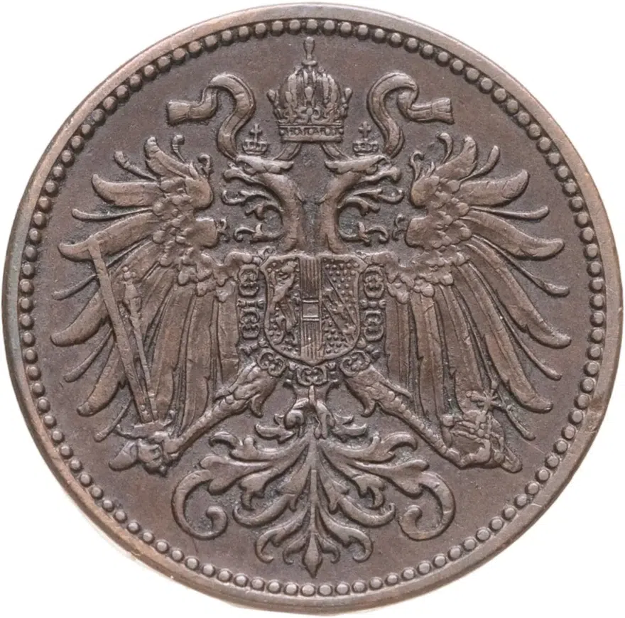 Австрия 2 геллера (heller) 1910, реверс
