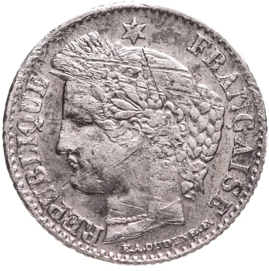 Франция 20 сантимов (centimes) 1851, реверс