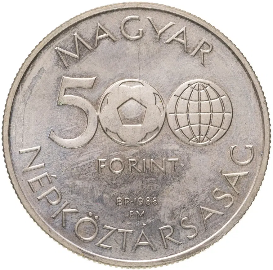 Венгрия 500 форинтов (forint) 1986 "Чемпионат мира по футболу 1986", реверс