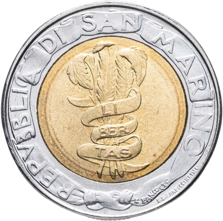 Сан-Марино 500 лир (lire) 1995, аверс