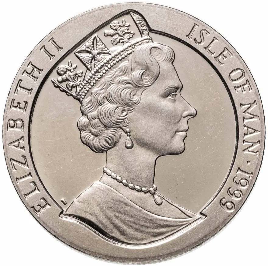 Остров Мэн 1 крона (crown) 1999  Год кролика, аверс