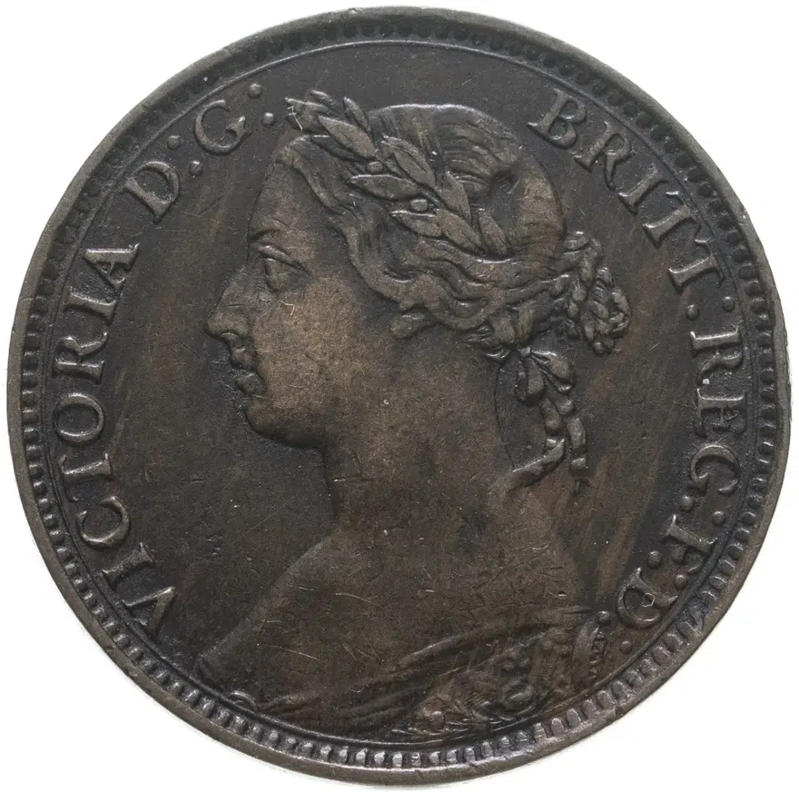 Великобритания 1 фартинг (farthing) 1891, аверс
