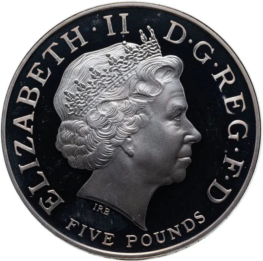 Великобритания 5 фунтов (pounds) 2005 "200 лет Трафальгарской битве", реверс