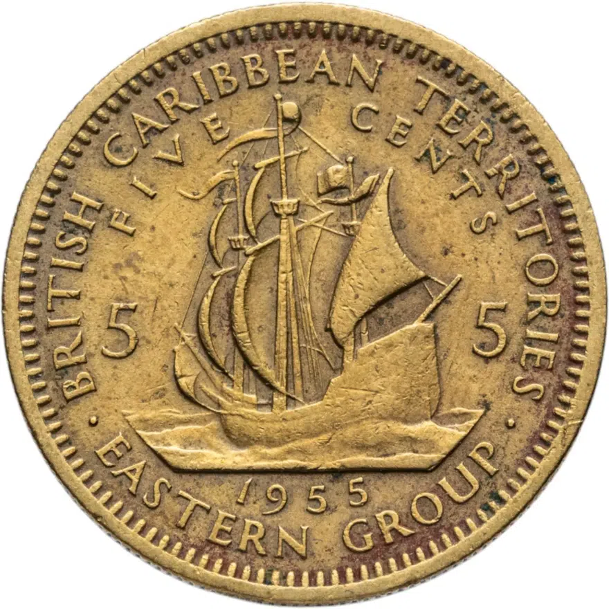 Восточные Карибы 5 центов (cents) 1955
