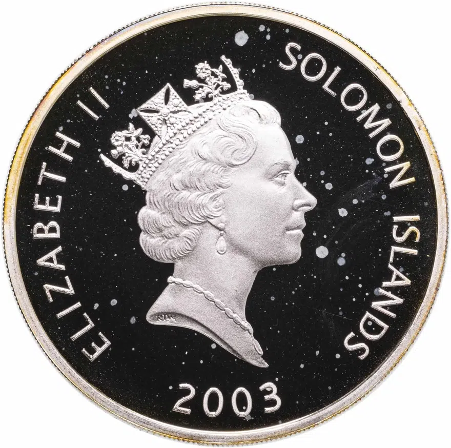 Соломоновы Острова 25 долларов (dollars) 2003 "Самолёты мира: Кёртисс JN-4 Дженни (Curtiss JN-4 Jenny)", реверс