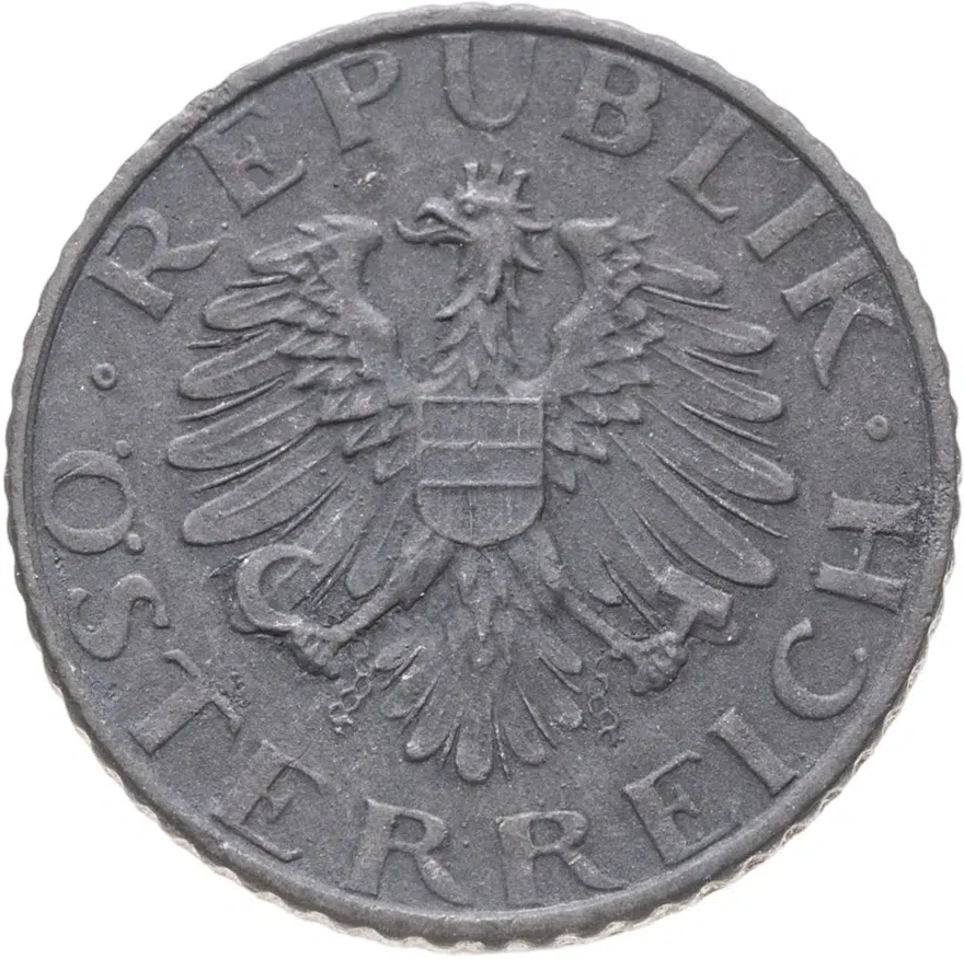 Австрия 5 грошей (groschen) 1955, реверс