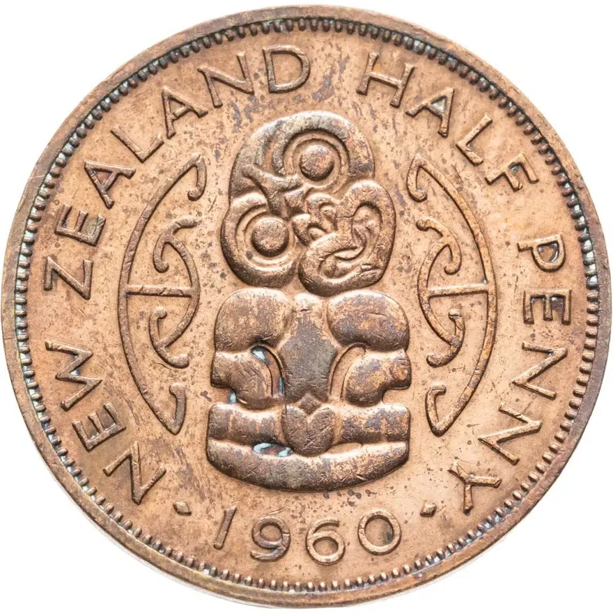 Новая Зеландия 1/2 пенни (penny) 1960, аверс