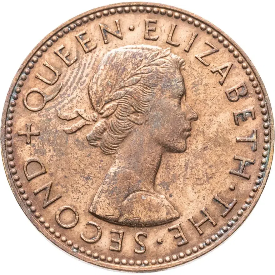 Новая Зеландия 1/2 пенни (penny) 1960, реверс