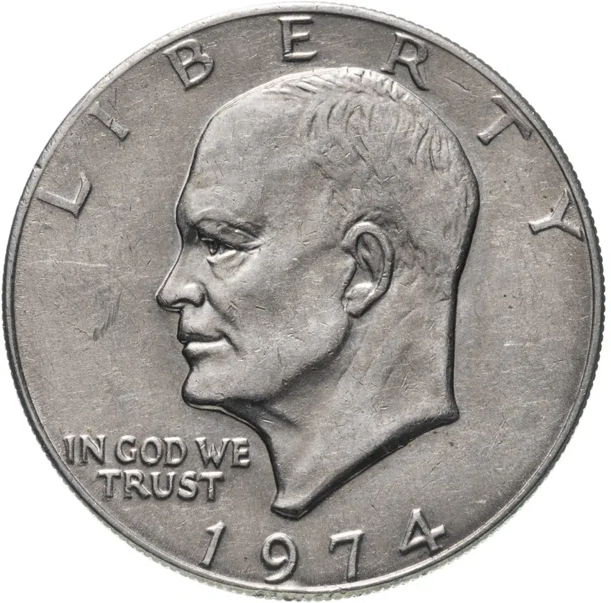США 1 доллар (dollar) 1974  доллар Эйзенхауэра без обозначения монетного двора