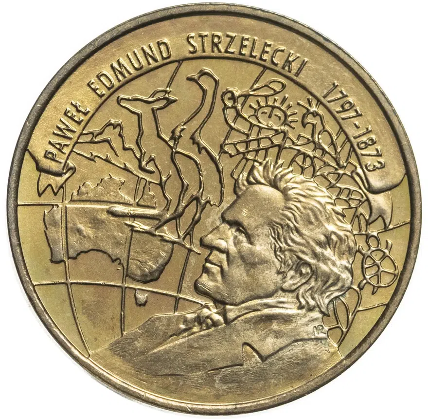 Польша 2 злотых (zlote) 1997  Польские путешественники - Павел Эдмунд Стшелецкий (1797 - 1873), аверс