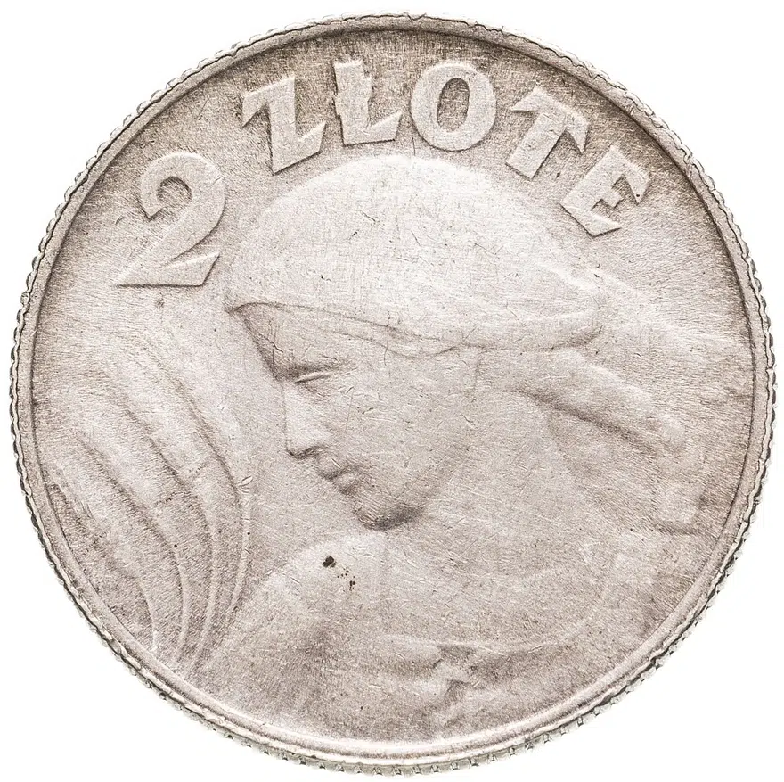 Польша 2 злотых (zlote) 1924 H  знак монетного двора: "H" - Бирмингем.