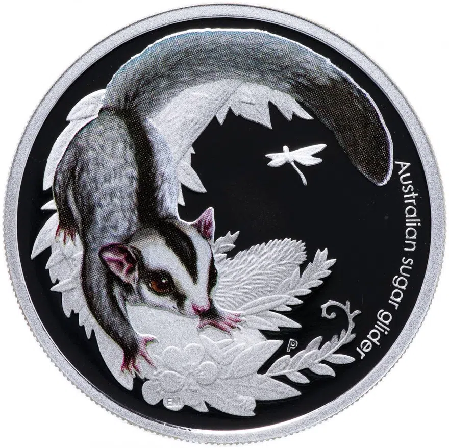 Австралия 50 центов 2010 "Детеныш cахарной сумчатой летяги" в футляре, с сертификатом, аверс