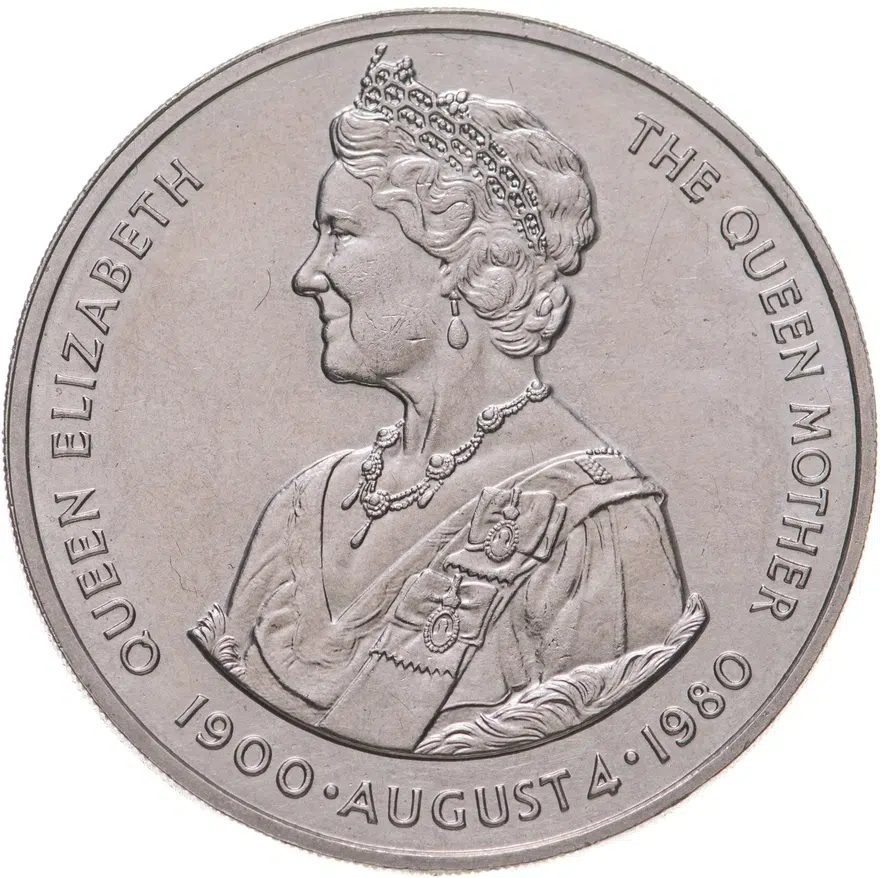 Фолклендские острова 50 пенсов (pence) 1980  80 лет со дня рождения Королевы Матери медно-никелевый сплав