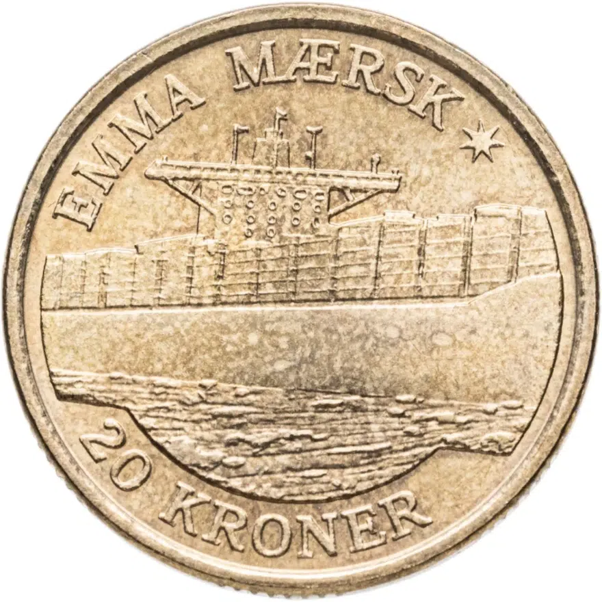 Дания 20 крон (kroner) 2011  Корабли - Эмма Маэрск, реверс