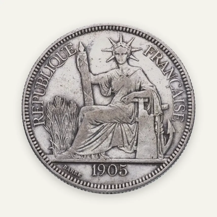 Французский Индокитай 1 пиастр 1905, реверс