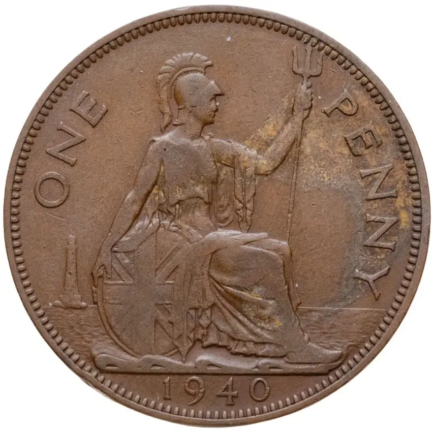Великобритания 1 пенни (penny) 1940, аверс