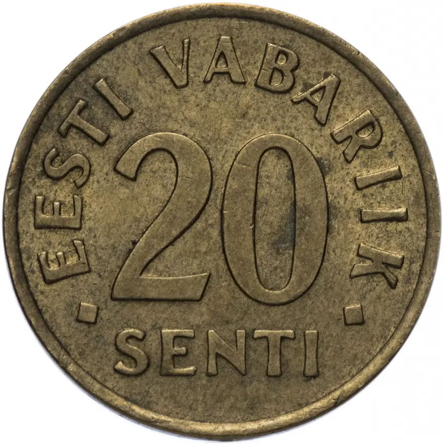 Эстония 20 сентов (senti) 1992