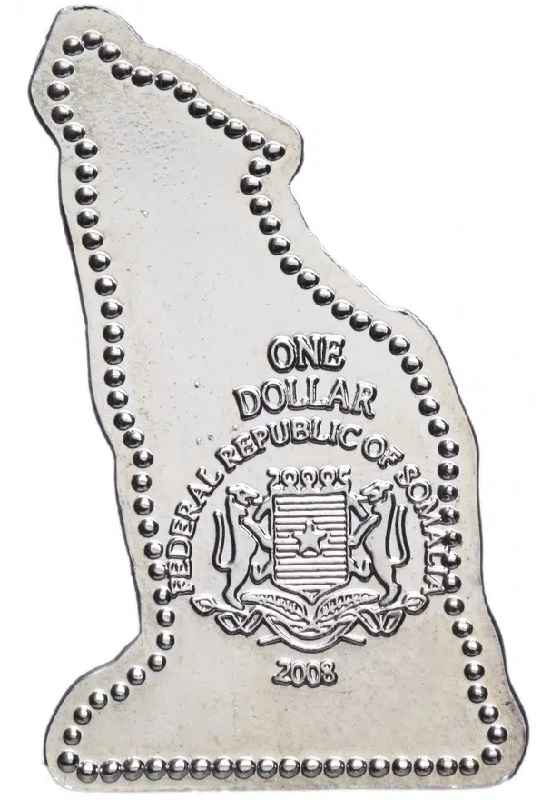 Сомали 1 доллар (dollar) 2008 "Животные - Волк", реверс