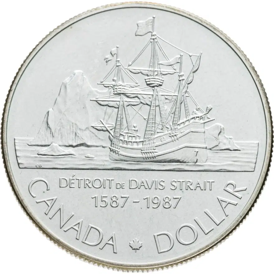 Канада 1 доллар (dollar) 1987 "400 лет открытию пролива Дейвиса"