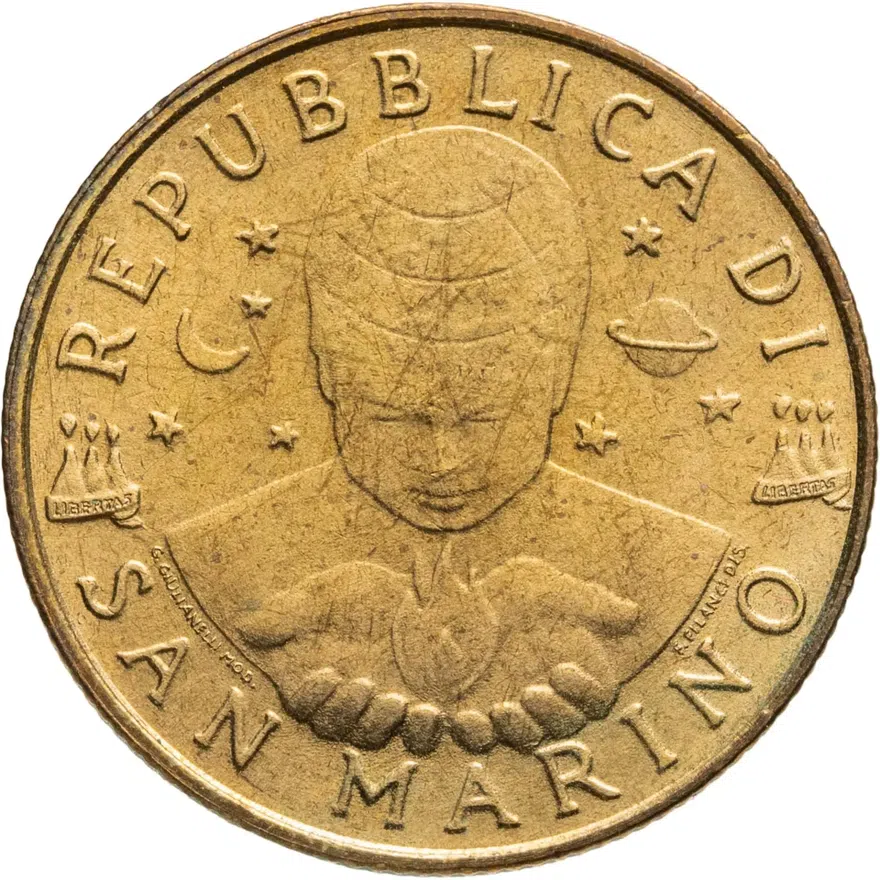Сан-Марино 200 лир (lire) 1997, аверс