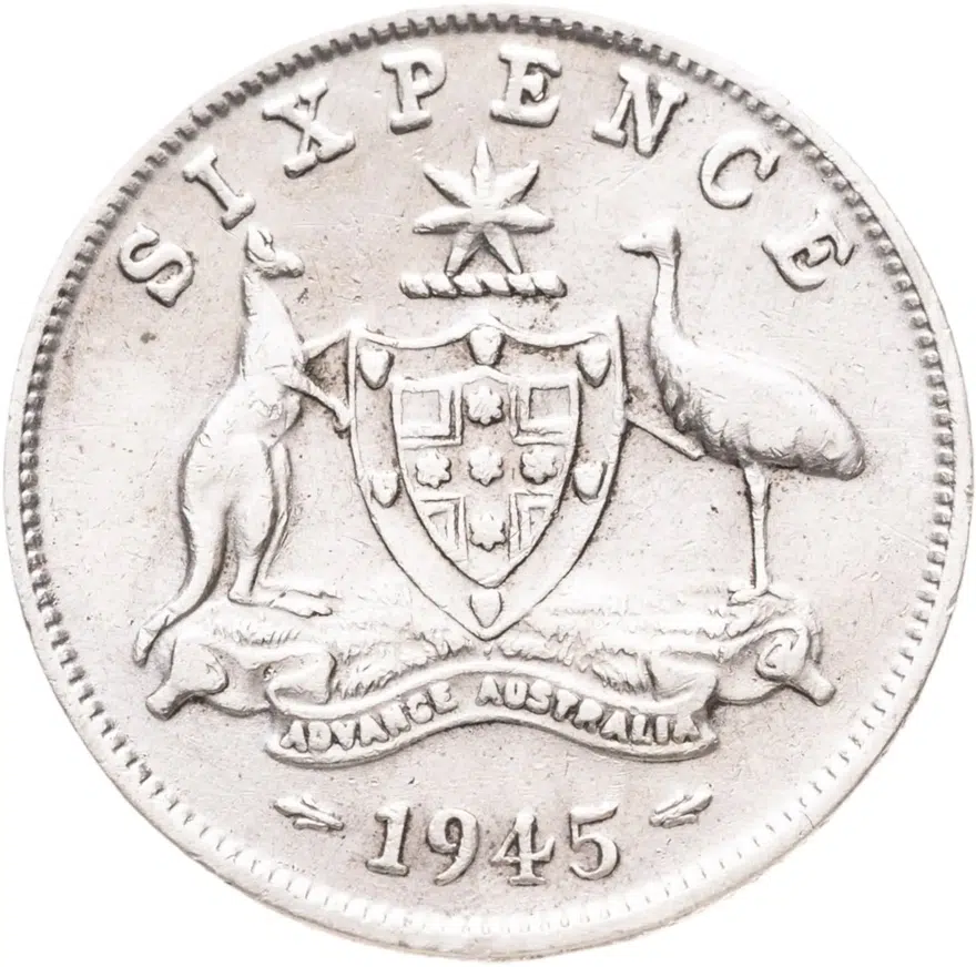 Австралия 6 пенсов (pence) 1945
