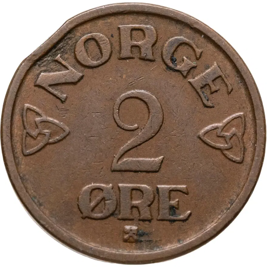 Норвегия 2 эре (ore) 1953, реверс