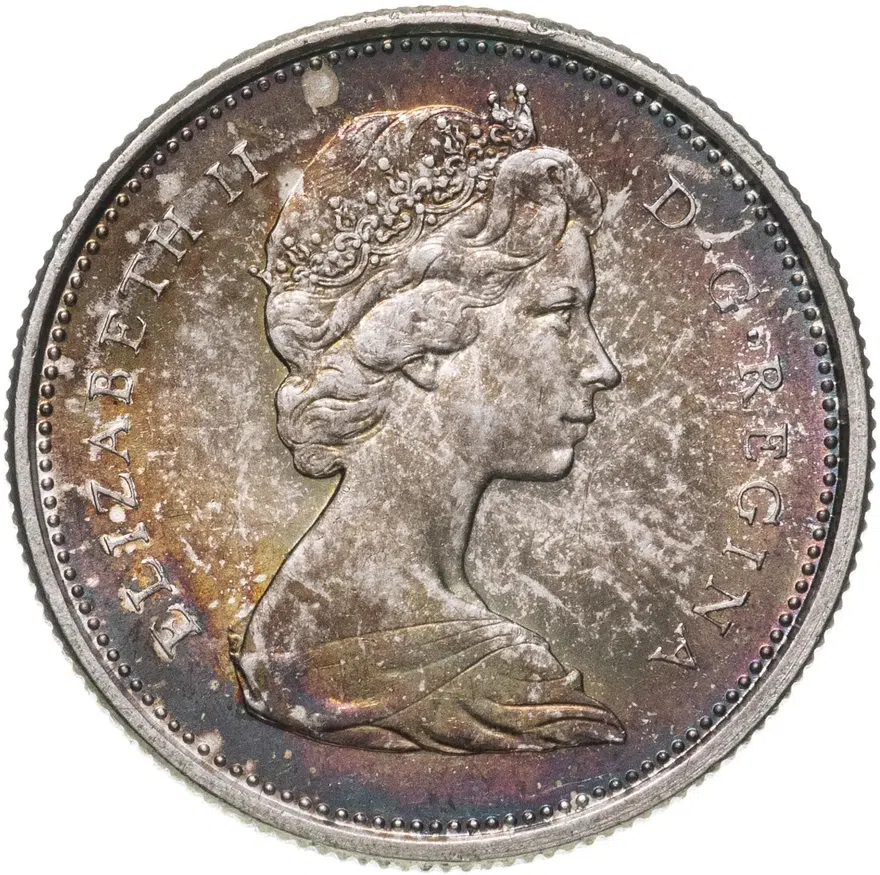 Канада 25 центов (квотер, cents) 1966, реверс