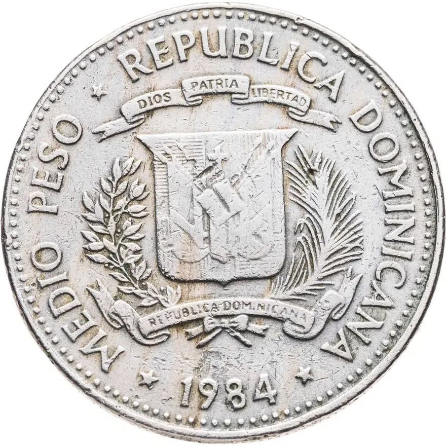 Доминикана 1/2 песо (peso) 1984, реверс
