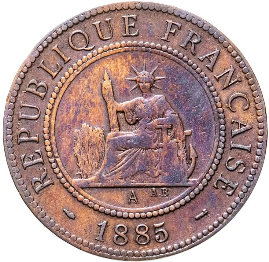 Французский Индокитай 1 сантим 1885, реверс