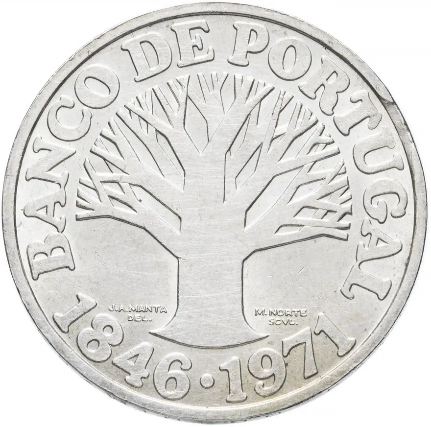 Португалия 50 эскудо (escudos) 1971   "125 лет Банку Португалии"