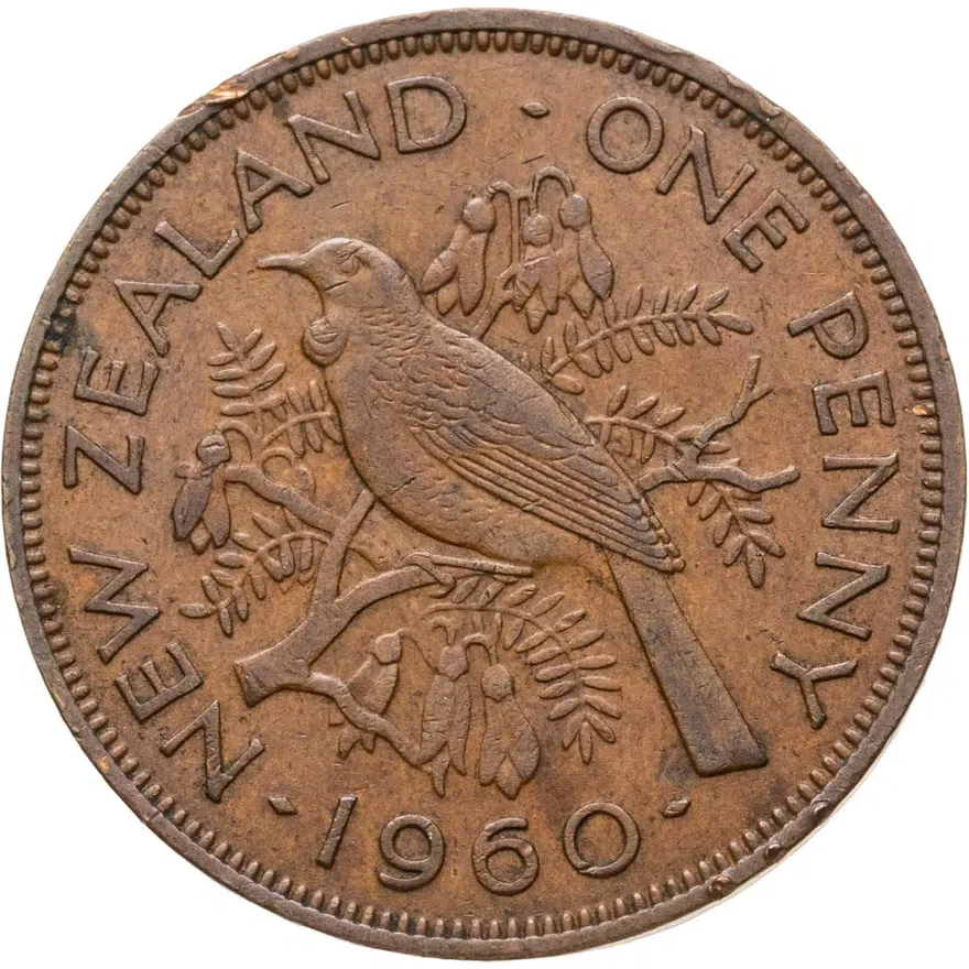 Новая Зеландия 1 пенни (penny) 1960, реверс