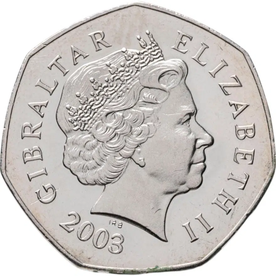 Гибралтар 50 пенсов (pence) 2003 Рождество, реверс