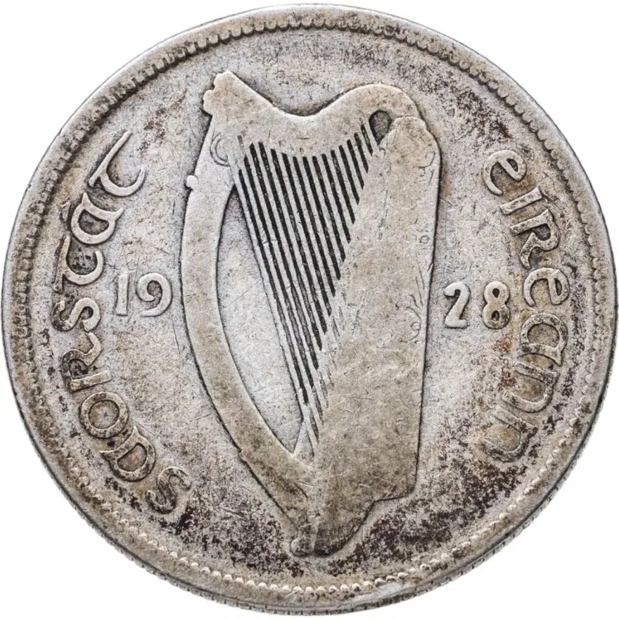 Ирландия 2 шиллинга (флорин, shillings) 1928, реверс