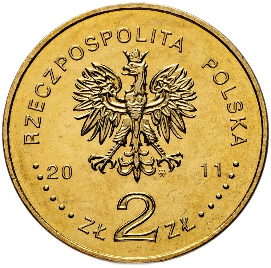 Польша 2 злотых (zlote) 2011  Польские футбольные клубы - Полония Варшава, реверс
