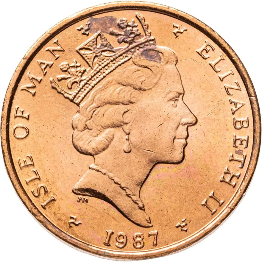 Остров Мэн 1 пенни (penny) 1987 AA, аверс
