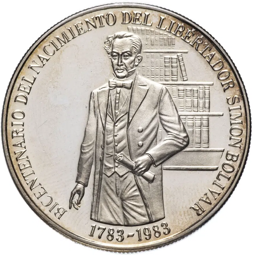 Венесуэла 100 боливаров (bolivares) 1983 "200 лет со дня рождения Симона Боливара", реверс