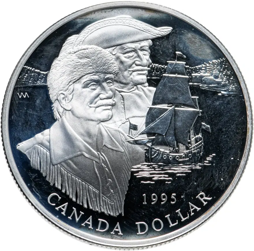 Канада 1 доллар (dollar) 1995 "325 лет Компании Гудзонова залива", аверс
