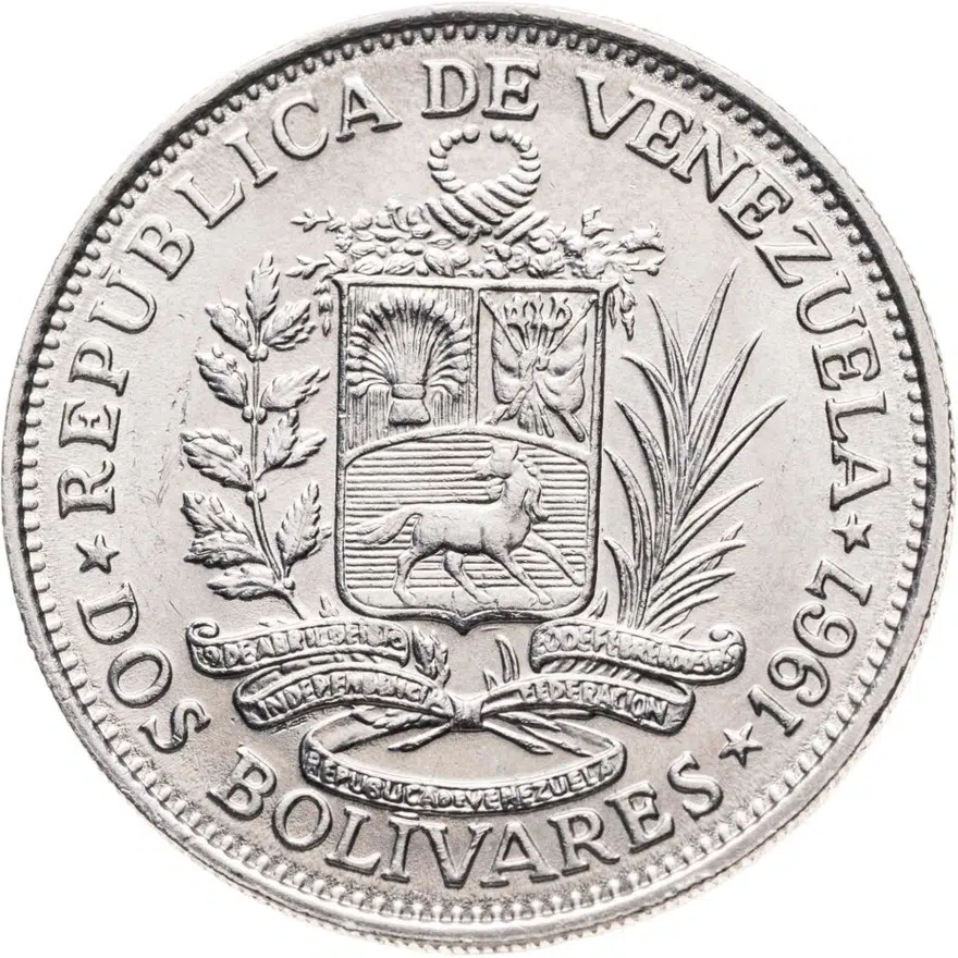 Венесуэла 2 боливара (bolivares) 1967, реверс
