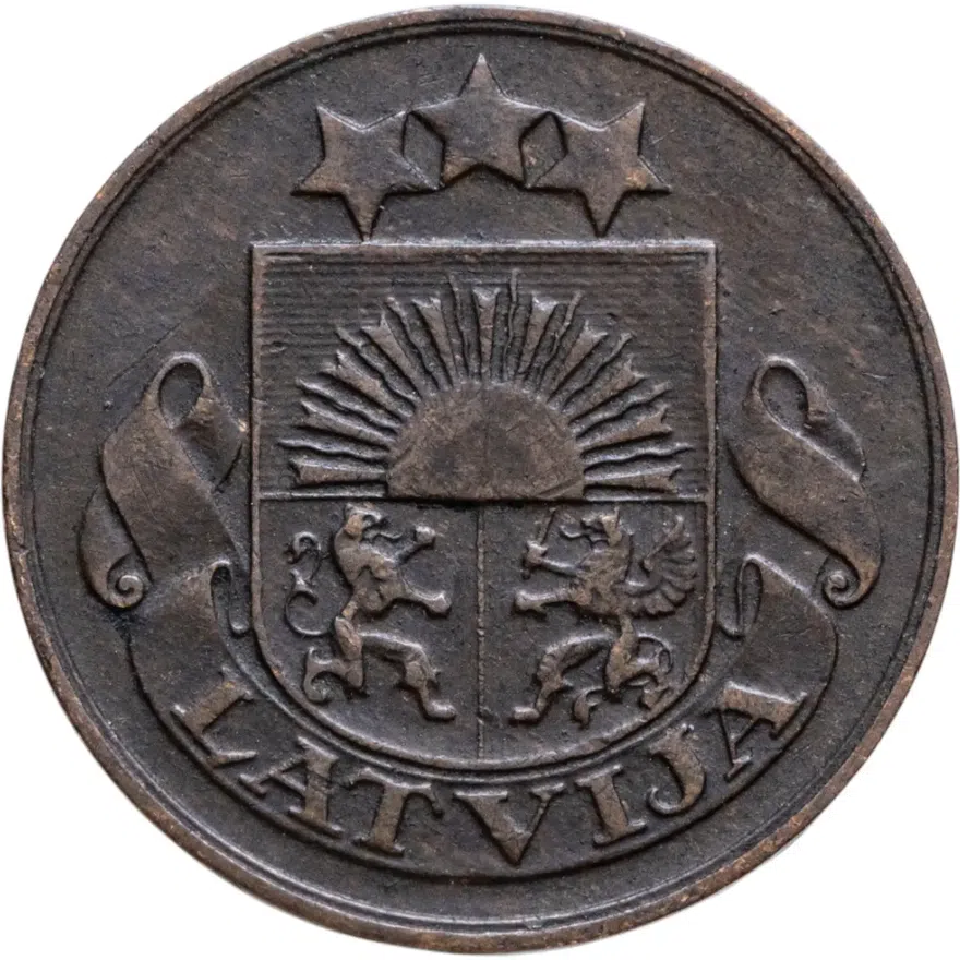 Латвия 2 сантима (santimi) 1928, реверс