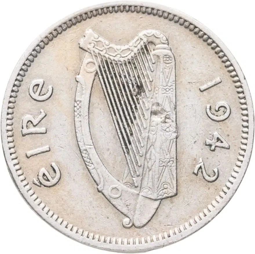 Ирландия 3 пенса (pence) 1942, реверс