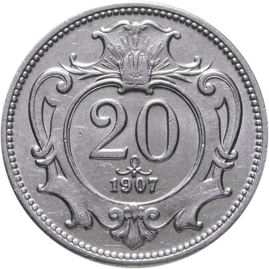 Австрия 20 геллеров (heller) 1907