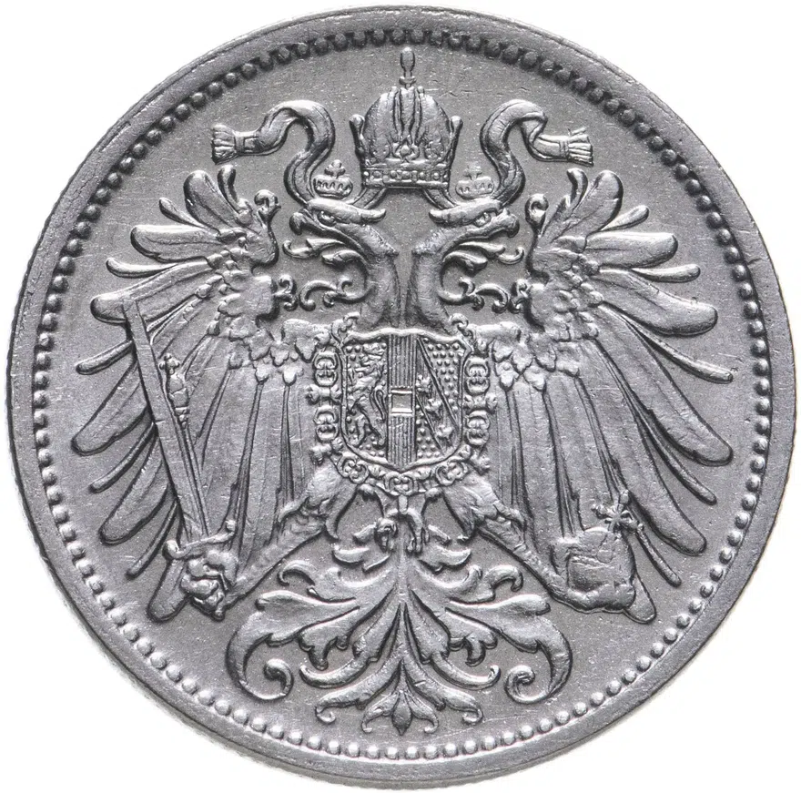Австрия 20 геллеров (heller) 1907, реверс