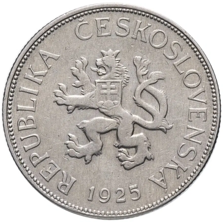 Чехословакия 5 крон (korun) 1925, реверс