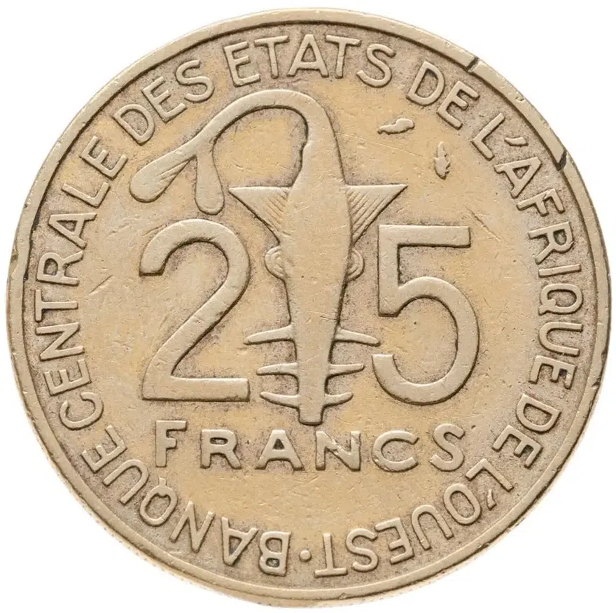 Западная Африка (BCEAO) 25 франков (francs) 1990, реверс