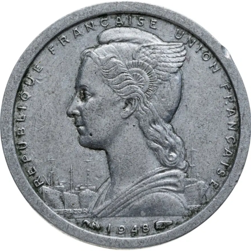 Французская Западная Африка 1 франк (franc) 1948, реверс