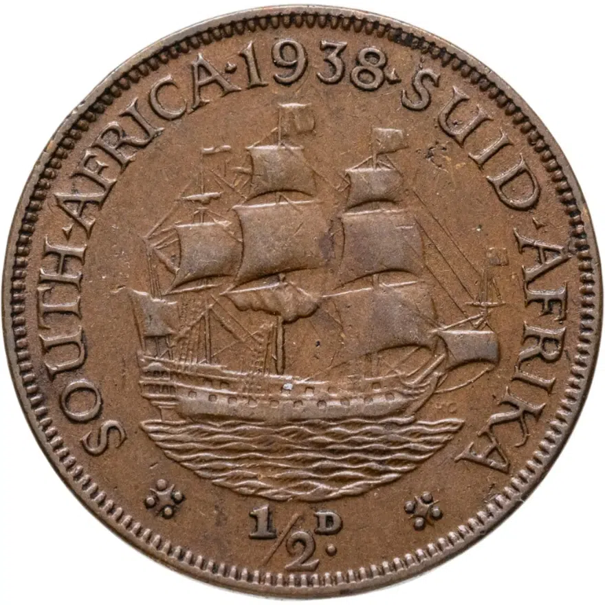 ЮАР  1/2 пенни (penny) 1938