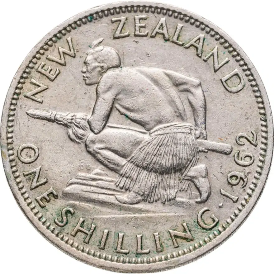 Новая Зеландия 1 шиллинг (shilling) 1962, аверс